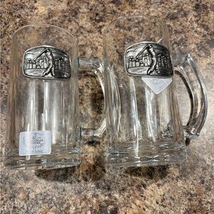 Elegant Glass Mugs with Silver Accent